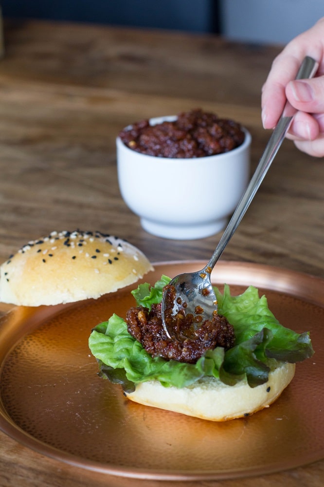 Herbst Burger Kirsch Pesto